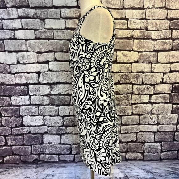 Banana Republic Black & White Sleeveless Fully Lined Dress Size 4 - Picture 4 of 8